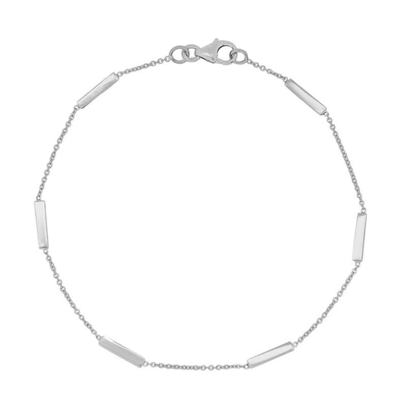 White Gold Bar By-The-Inch Bracelet