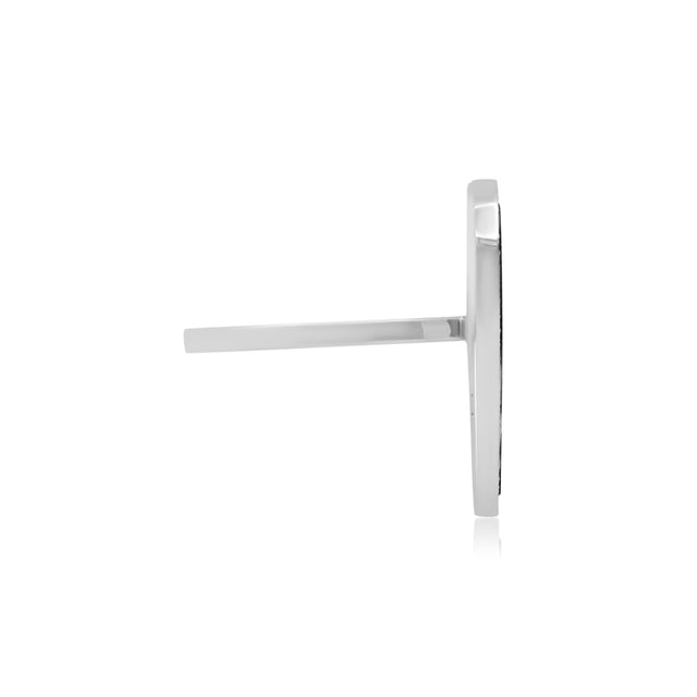 White Gold Onyx Inlay Heart Ring