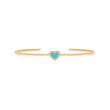 Turquoise Inlay Heart Cuff with Diamonds