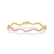 3-Prong Pink Sapphire Wave Tennis Bracelet
