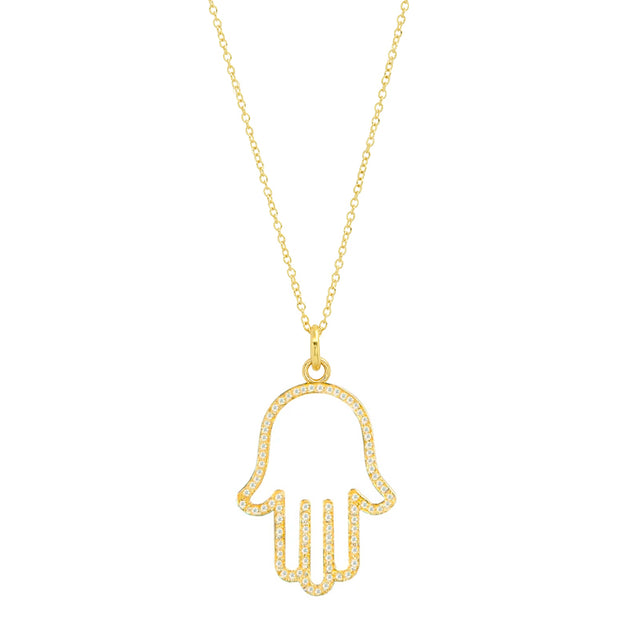 Diamond Large Hamsa Necklace