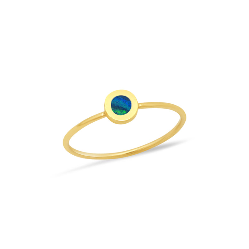 Opal Inlay Circle Ring