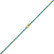 Small 4-Prong Turquoise Tennis Necklace with Large 4-Prong Diamond Accent
