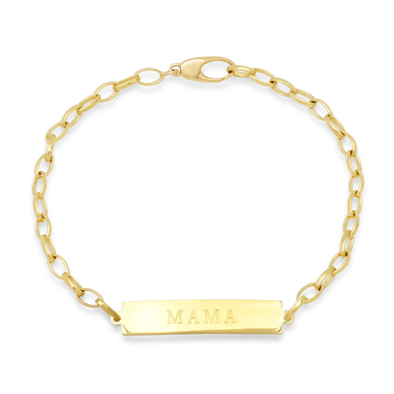 Small Edith Link Bracelet with Nameplate