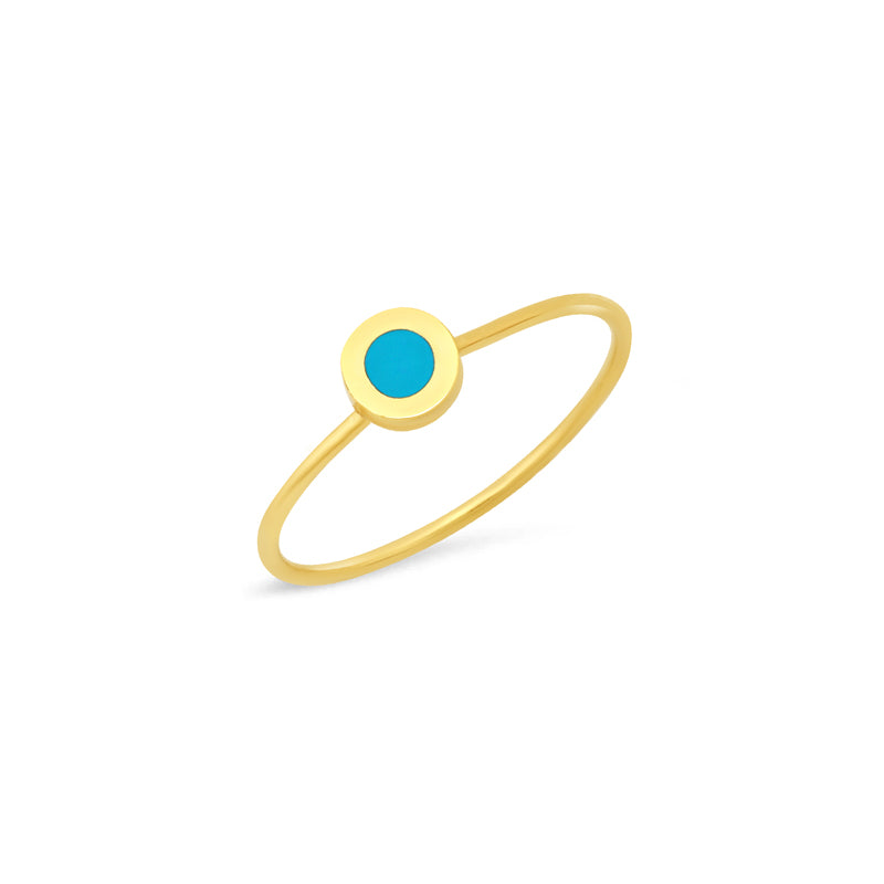 Turquoise Inlay Circle Ring