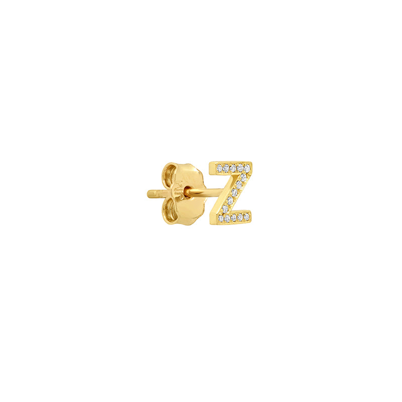 Diamond Mini Uppercase Letter Stud - Z