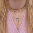 Large Blue Sapphire Open Heart Necklace
