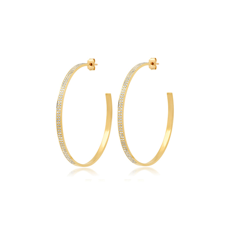 Medium Diamond Ellen Hoops