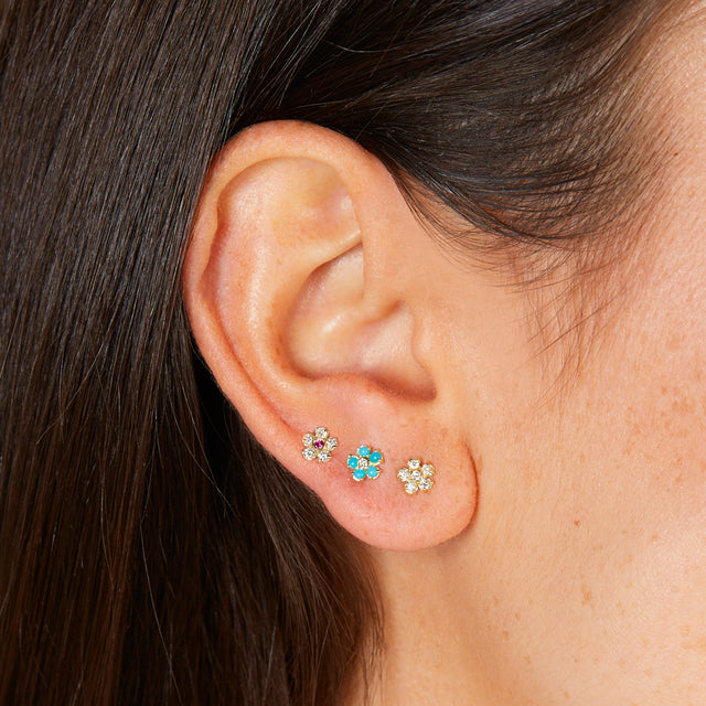 Diamond Flower Studs