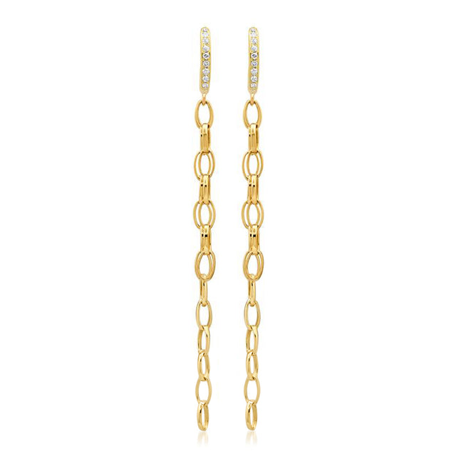 Diamond Edith Studs with Small Edith Link Fringe