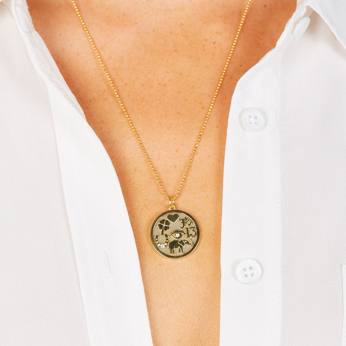 Jennifer Meyer | 18K Gold Good Luck Necklace | Fine Jewelry