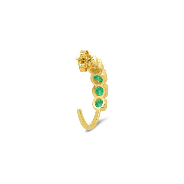 Small Graduated Emerald Hoops