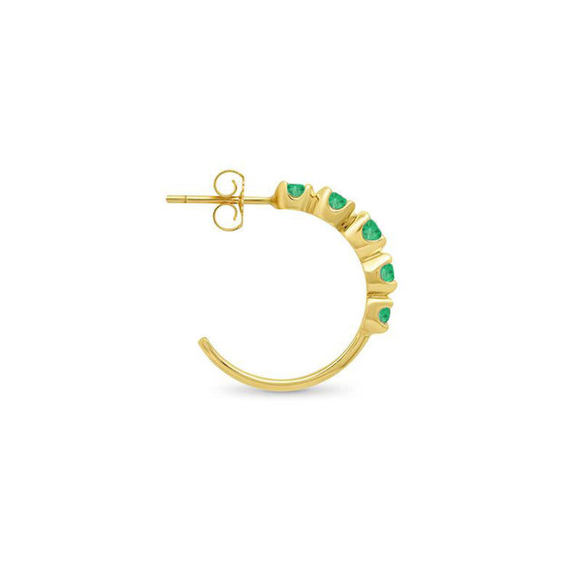 Small Graduated Emerald Hoops