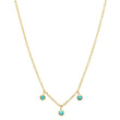 3 Mini Turquoise Bezel Dangle Necklace