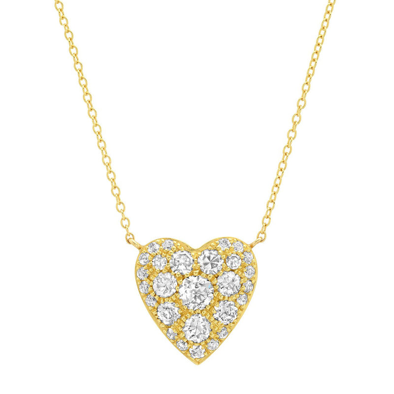Rose-Cut Diamond Heart Necklace