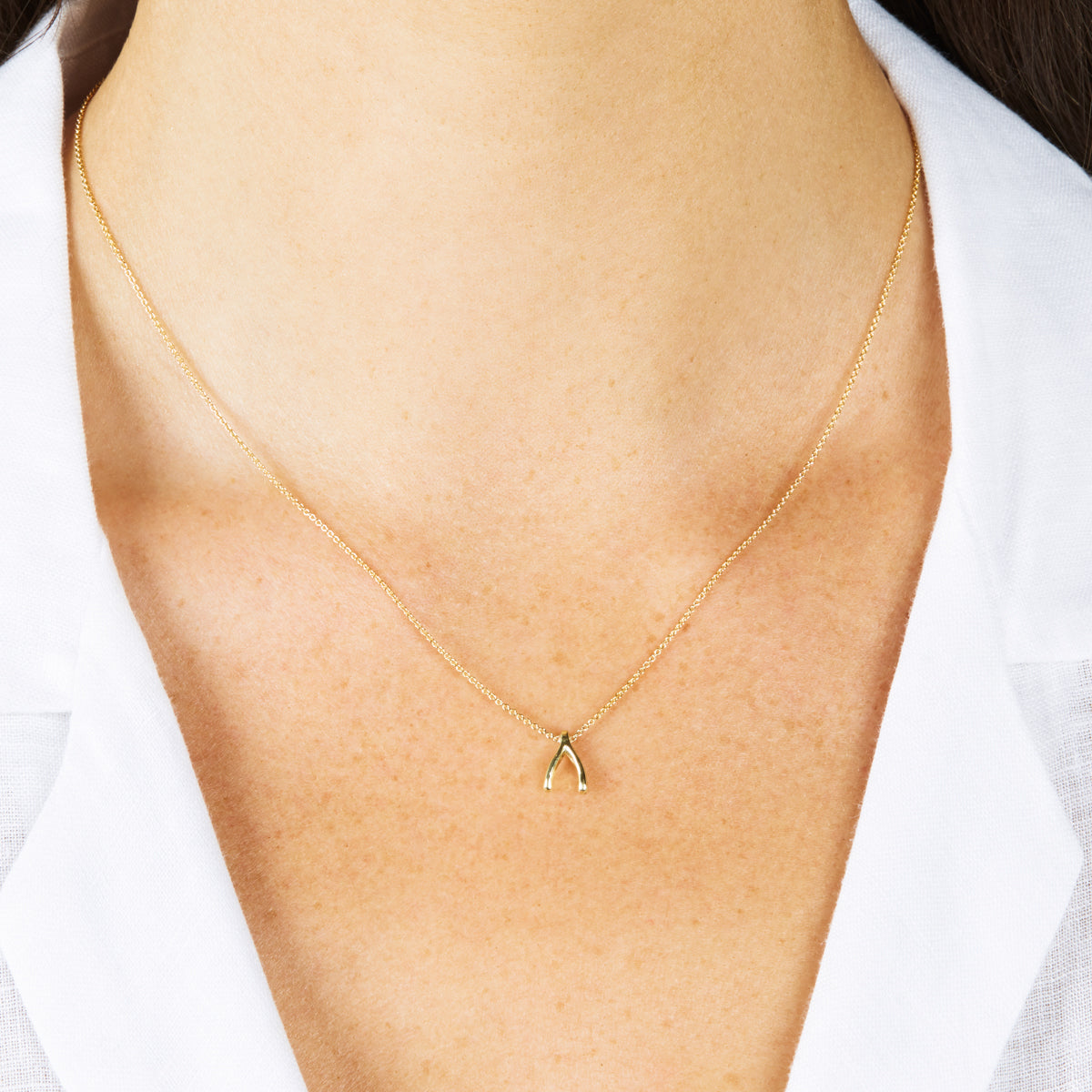 Mini Wishbone Necklace