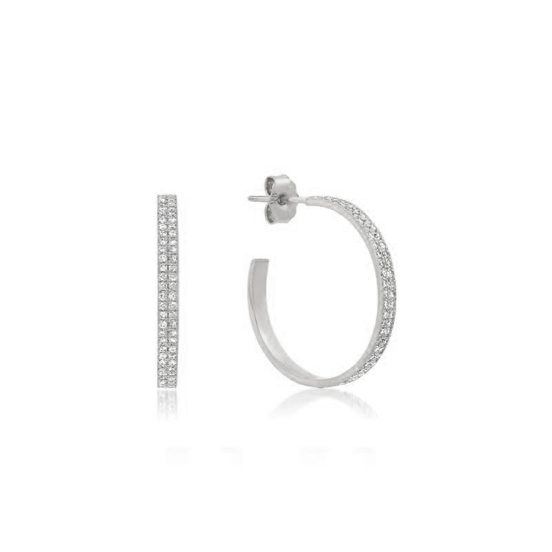 White Gold Small Diamond Ellen Hoops