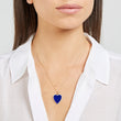Lapis Inlay Heart Necklace with Diamonds