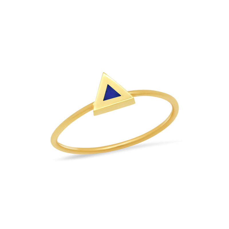 Lapis Inlay Triangle Ring