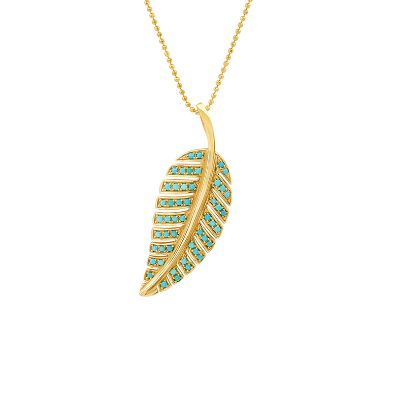 Large Turquoise Leaf Necklace