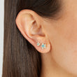 Large Diamond Flower Studs with Turquoise Center