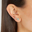 Diamond with Turquoise Center Flower Studs