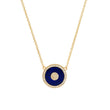 Mini Lapis and Diamond Inlay Evil Eye Necklace