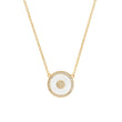 Mini Mother of Pearl and Diamond Inlay Evil Eye Necklace