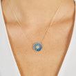 Red Boulder Opal and Diamond Inlay Evil Eye Necklace