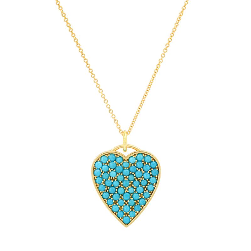 Turquoise Cabochon Heart Necklace