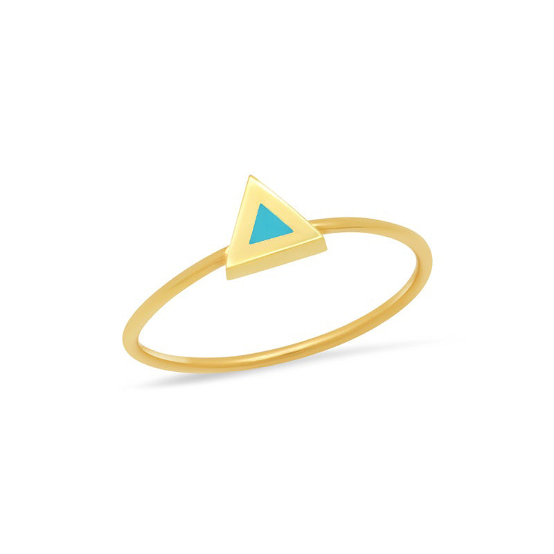 Turquoise Inlay Triangle Ring