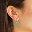 Turquoise Large Open Heart Drop Earrings