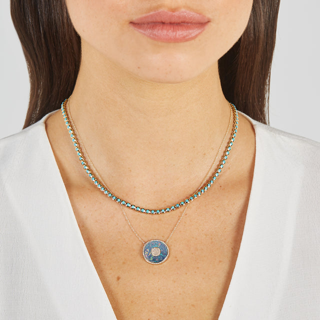Turquoise Mini Bezel Tennis Necklace