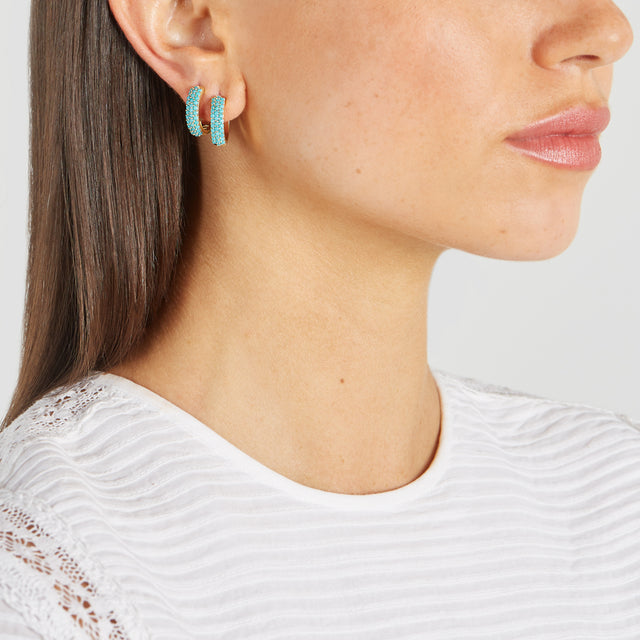 Turquoise Wide Huggies