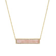 Pink Opal Inlay Bar Necklace with Diamonds